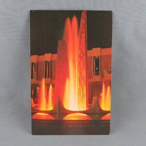 Vintage Postcard - Centennial Fountain Illuminated at Night - Wright Everytime